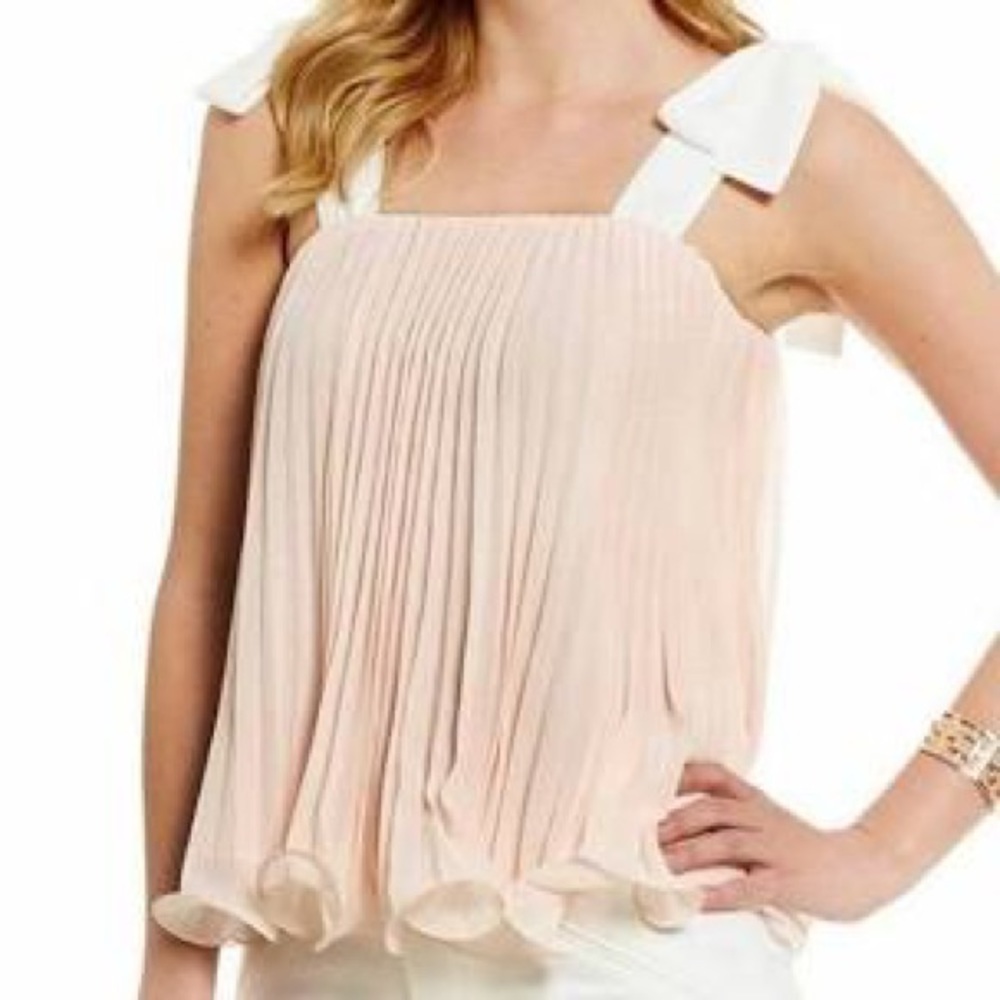 Gianna Bini Cute Pleated Pink Blouse - Picture 1 of 4